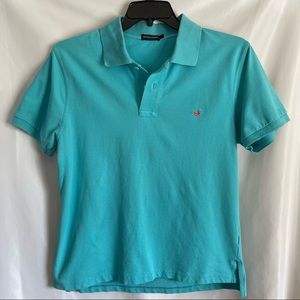 Southern Marsh Mens Short Sleeve Polo Medium Blue Orange